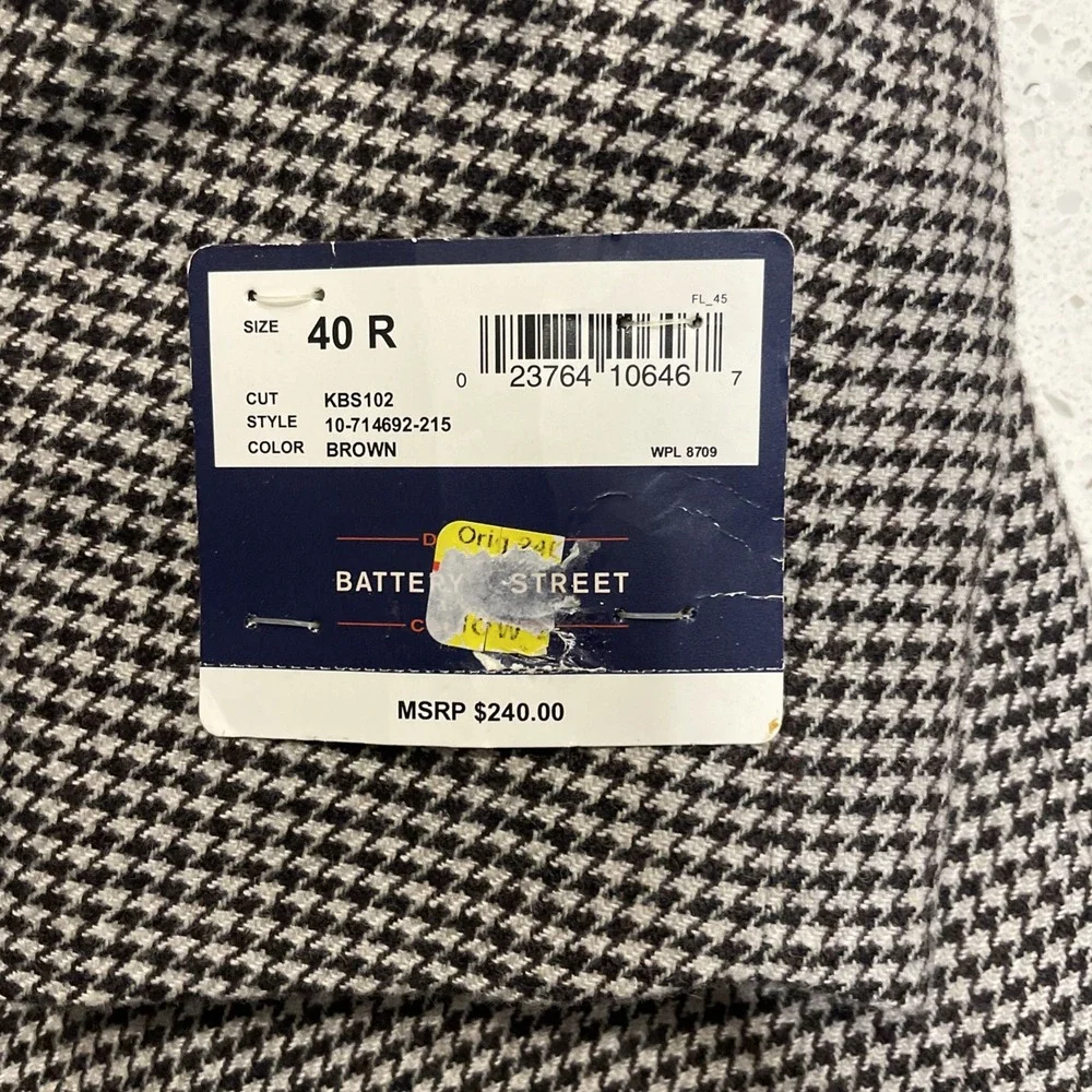 DOCKERS Battery Street Men's Suit Jacket Trim Fit 40R Brown  Wool Blend NWT